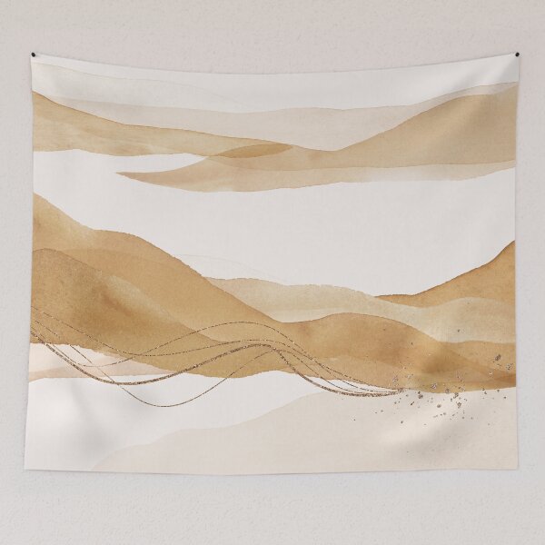 Item preview, Gold Ochre Abstract Landscape designed and sold by simplydesignart.