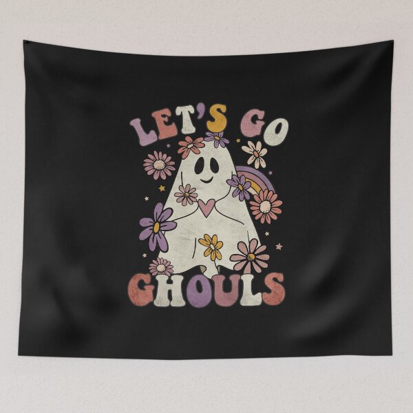 Item preview, Groovy Halloween Let's Go Ghouls  Floral Ghost Rainbow Flowers Cute Costume  designed and sold by alenaz.