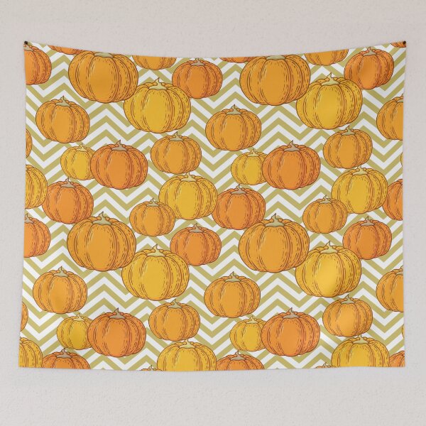 Item preview, Seamless pattern with hand drawn colorful pumpkins designed and sold by DarianaArt.
