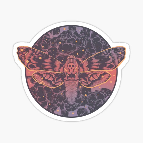 Deathhead Moth STICKER - Insect - Waterproof Art Sticker - Linocut  printmaking — Hannah Guthrie Designs