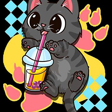 Kawaii Neko Anime Cute Cat Boba Tea Bubble Tea