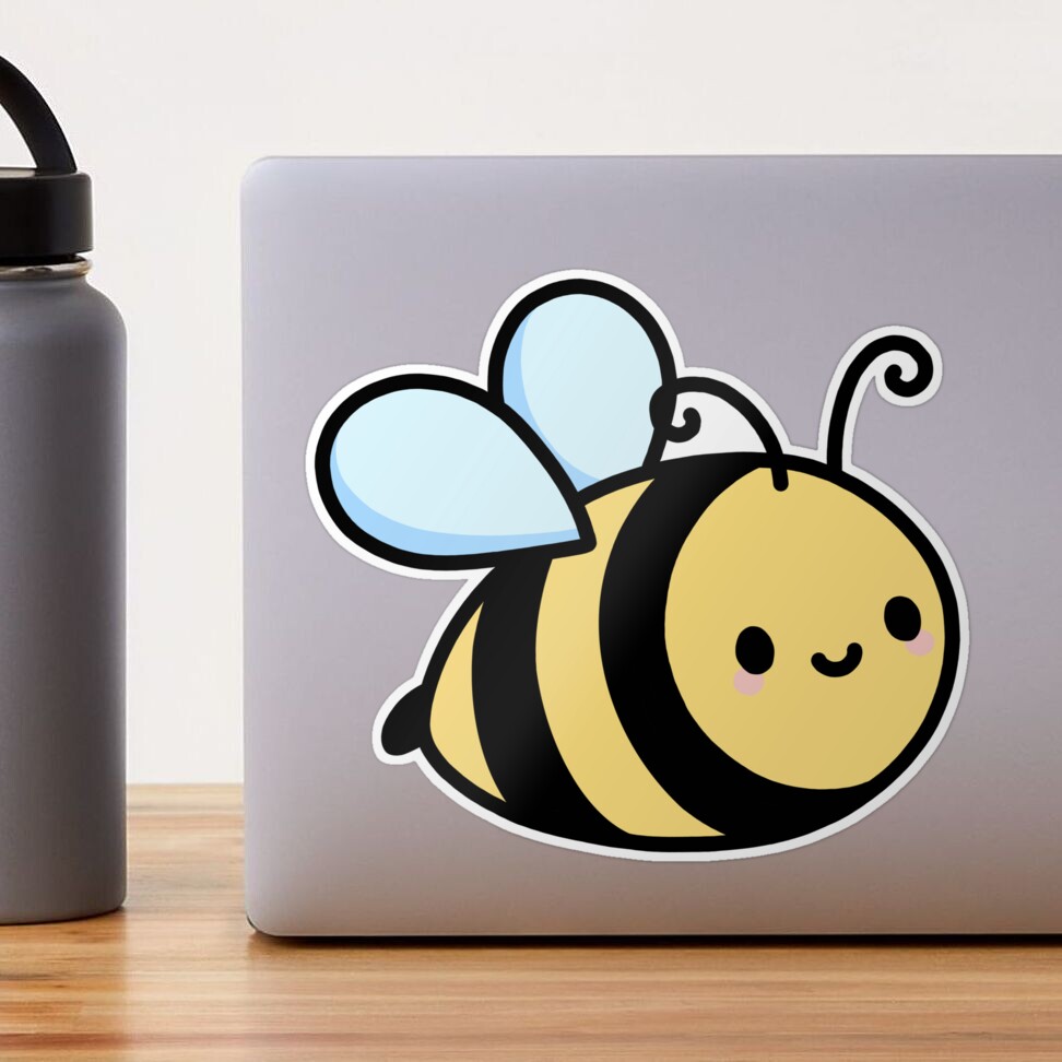 Cute bee with white flower cartoon bee gifts' Sticker