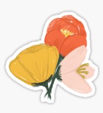 Gouache Painted Flowers Sticker