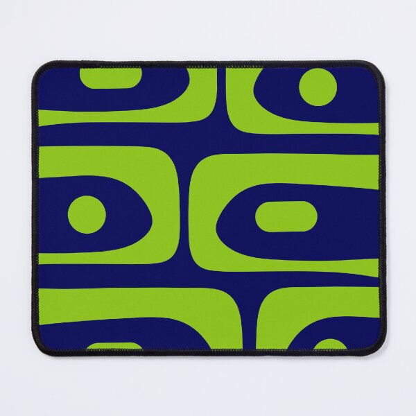 Item preview, Mid Century Modern Piquet Abstract Pattern in Bright Navy Blue and Lime Green designed and sold by kierkegaard.
