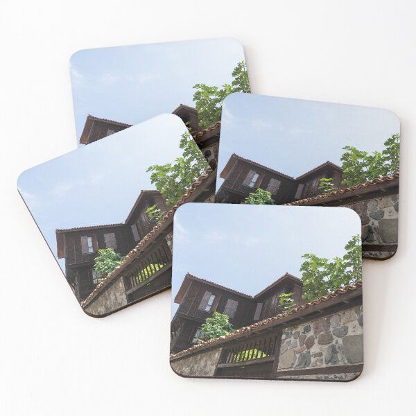 Item preview, Traditional Wooden House Behind Huge Stone Wall - Sozopol Bulgaria designed and sold by Georgia Mizuleva.