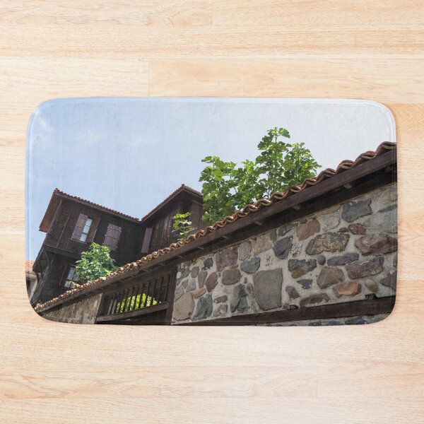 Item preview, Traditional Wooden House Behind Huge Stone Wall - Sozopol Bulgaria designed and sold by Georgia Mizuleva.