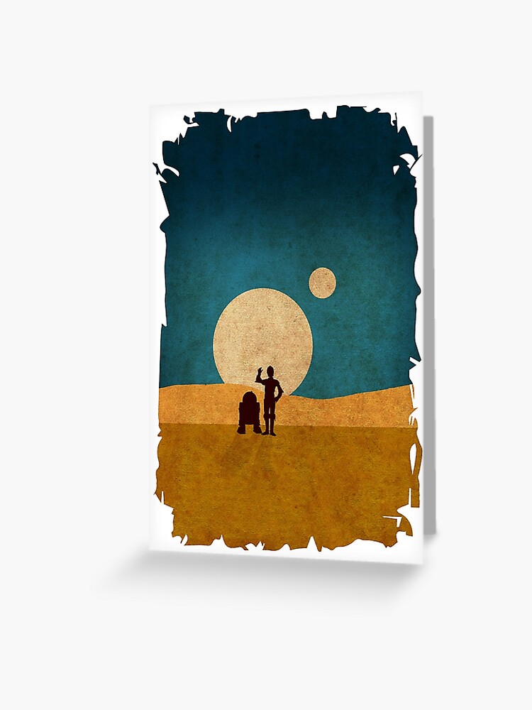 Thumbnail 1 von 2, Grußkarte, Droiden in den Dünen designt und verkauft von popartmusic.
