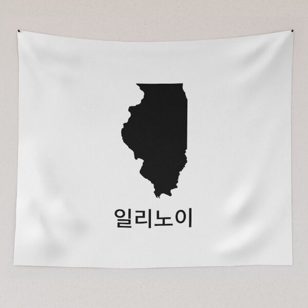 Item preview, Illinois written in Korean designed and sold by Lines-n-Shapes.