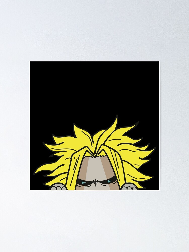 "All Might Weak Form Peeker" Poster for Sale by marhinmichael | Redbubble