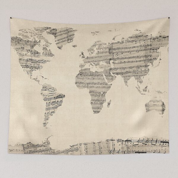 Item preview, Map of The World Map Music designed and sold by NatureFex25.