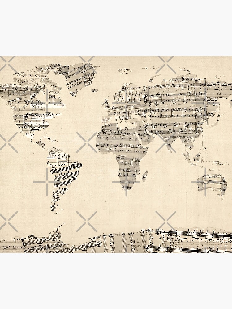 Map of The World Map Music Premium Matte Vertical Poster sold by Useful 