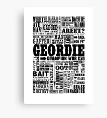 Geordie Sayings Print Black Canvas Print