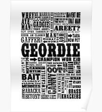 Geordie Sayings Print Black Poster