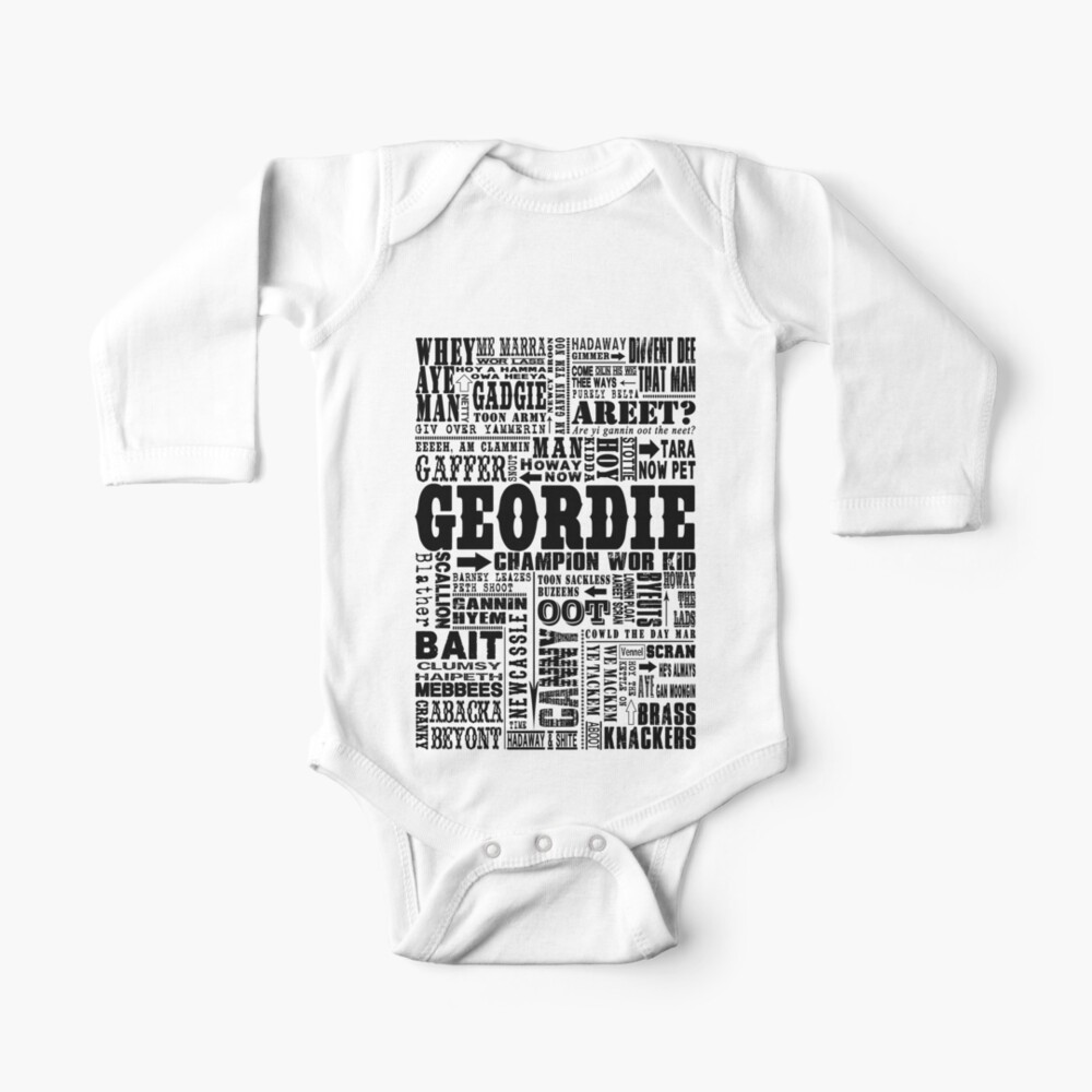 Geordie Spruche Drucken Schwarz Baby Body Von Doolally Redbubble