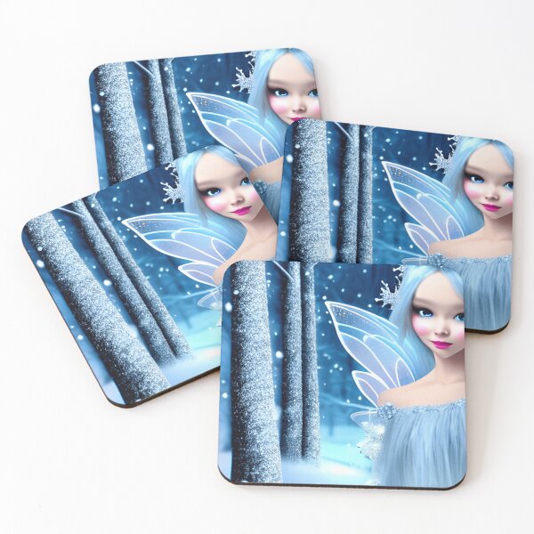 Item preview, Cute 3d light blue Winter Fairy in the Forest designed and sold by stine1.