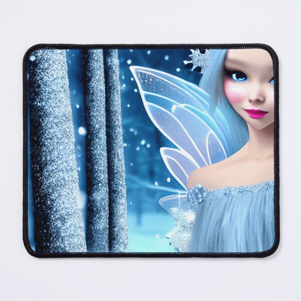 Item preview, Cute 3d light blue Winter Fairy in the Forest designed and sold by stine1.