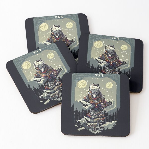 Item preview, lone wolf snowy forest #11 animal tarot card designed and sold by AiAnimalCards.