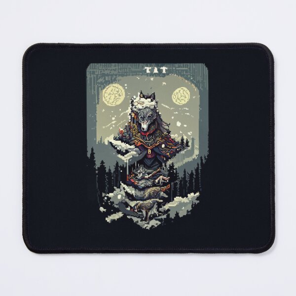 Item preview, lone wolf snowy forest #11 animal tarot card designed and sold by AiAnimalCards.