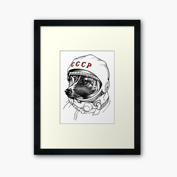 Laika, space traveler Framed Art Print