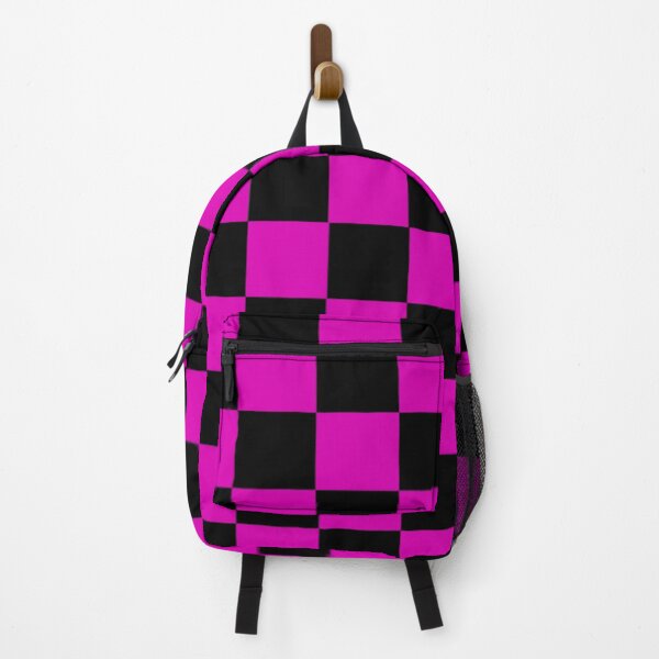 Vista previa del artículo con la obra «Patrón de tablero de ajedrez rosa y negro», diseñado y vendido por Itzjustlife.