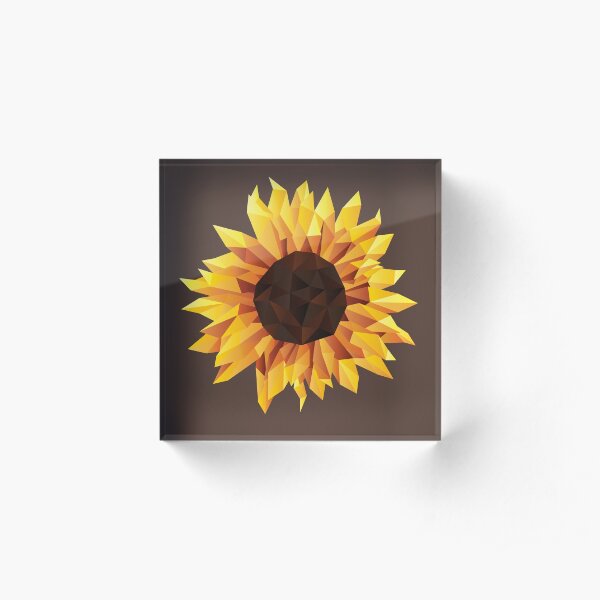 Polygonal Sunflower Acrylic Block