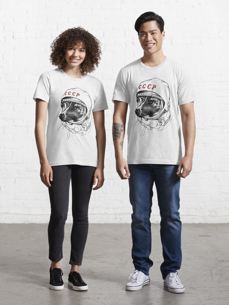 Thumbnail 1 of 7, Essential T-Shirt, Laika, space traveler designed and sold by Celeste Ciafarone.