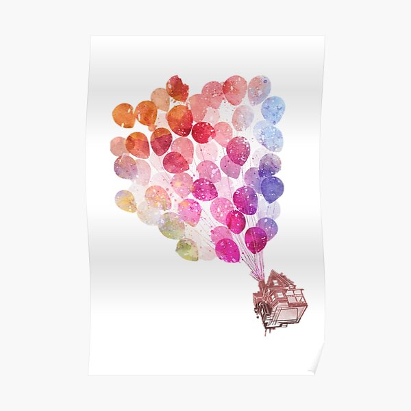 WaterColour Up House Poster