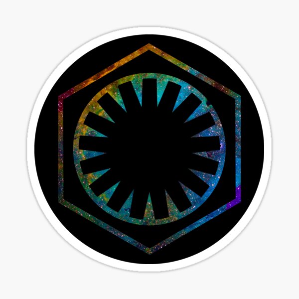 Vista previa del artículo con la obra «Nebulosa del arco iris de primer orden LGBT (círculo negro)», diseñado y vendido por DarthAstris.
