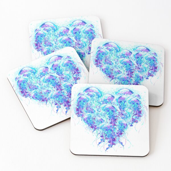 Item preview, Jellyfish Heart. Jellyfish Blue Heart. Jelly Love. designed and sold by MamaNeeaDesigns.