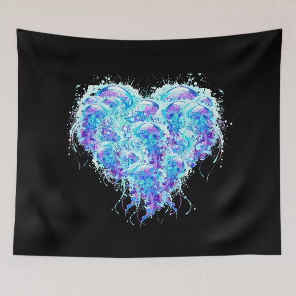 Item preview, Jellyfish Heart. Jellyfish Blue Heart. Jelly Love. designed and sold by MamaNeeaDesigns.