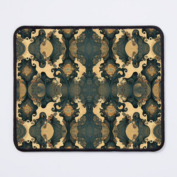 Item preview, Modern Victorian Fractal Rust on Teal Ivory Camouflage designed and sold by MysticAlgorithm.