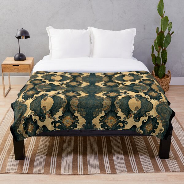 Item preview, Modern Victorian Fractal Rust on Teal Ivory Camouflage designed and sold by MysticAlgorithm.