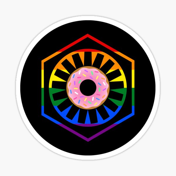 Vista previa del artículo con la obra «Orden LGBT y Donuts (círculo negro)», diseñado y vendido por DarthAstris.