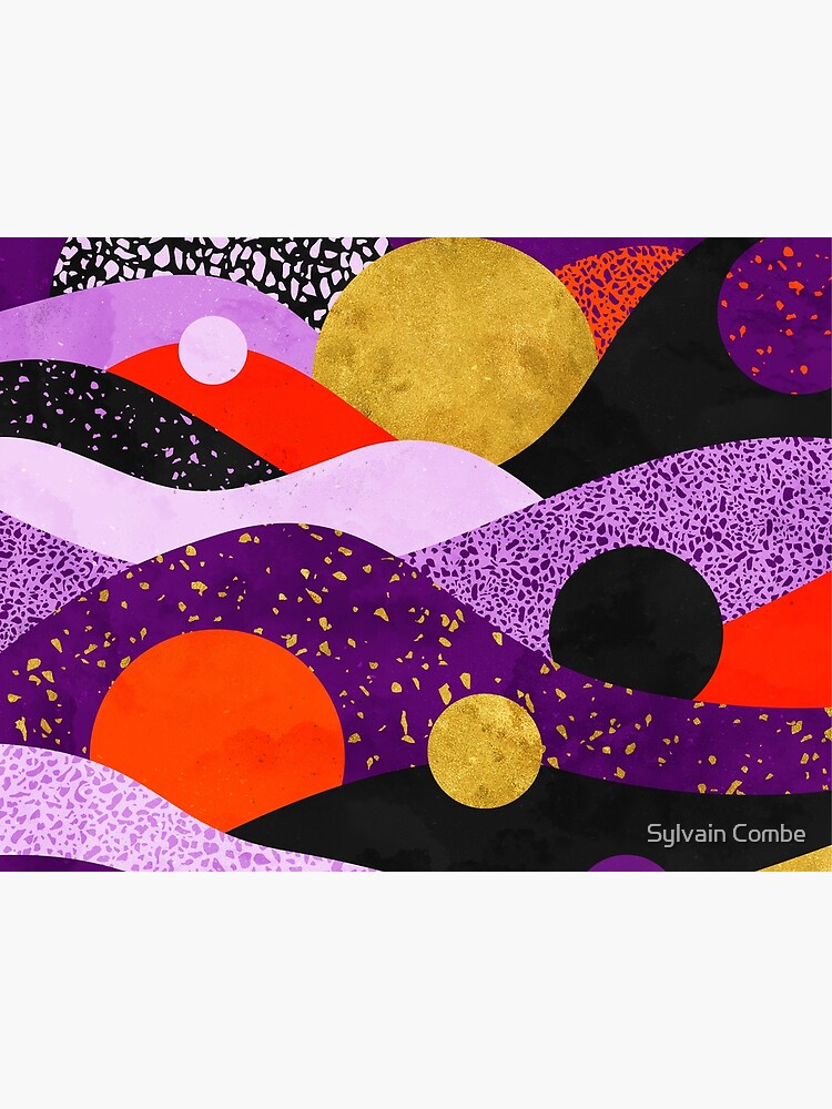 Terrazzo galaxy purple orange gold by SylvainCombe