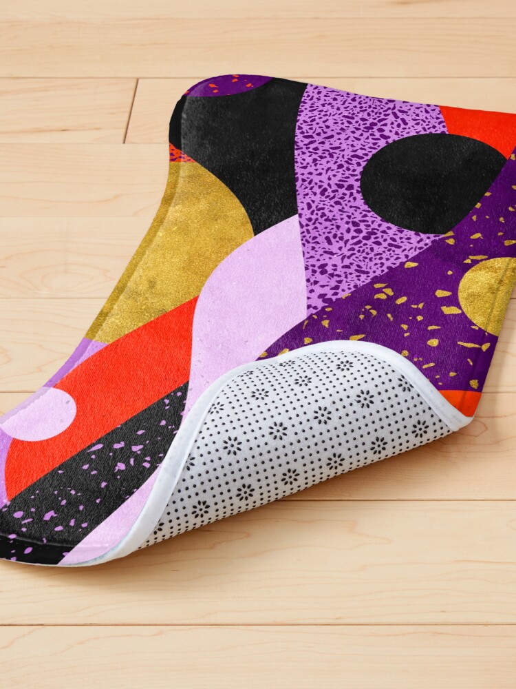 Alternate view of Terrazzo galaxy purple orange gold Pet Mat