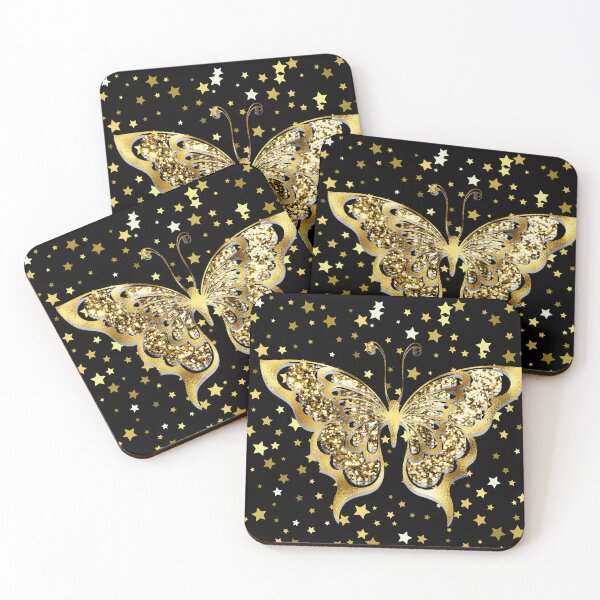 Item preview, Gold Starry Glitter Butterfly Design designed and sold by mbuz90.