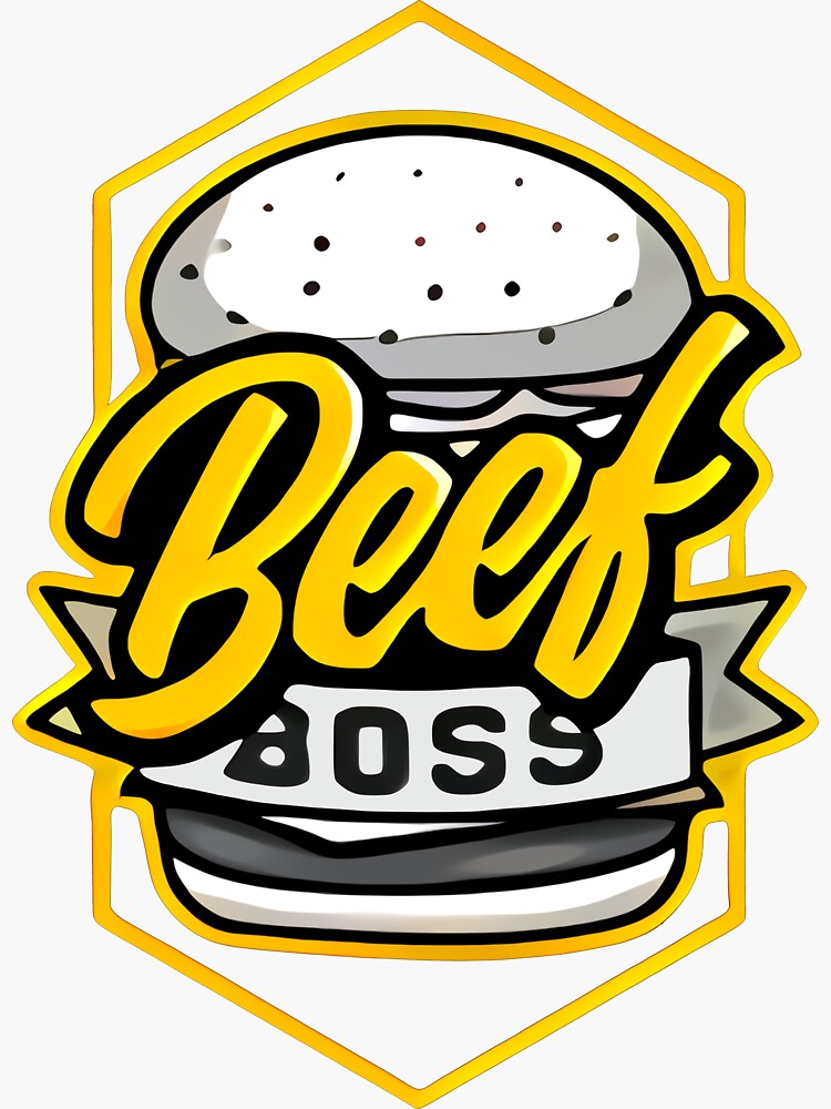 "Beef Boss BlackGold Burger Poofesure" Sticker for Sale by joeetar