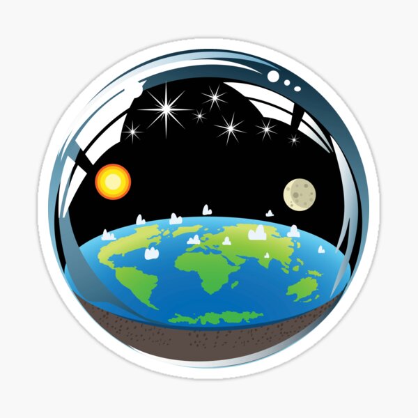 Flat Earth Bubble Sticker