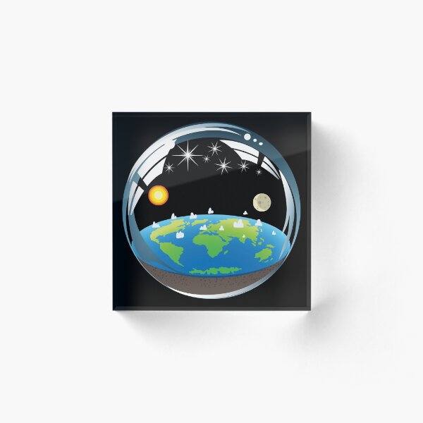 Flat Earth Bubble Acrylic Block