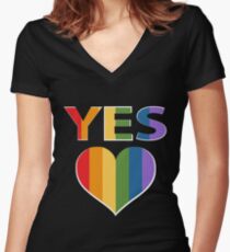 Yes to marriage equality Australia Women's Fitted V-Neck T-Shirt