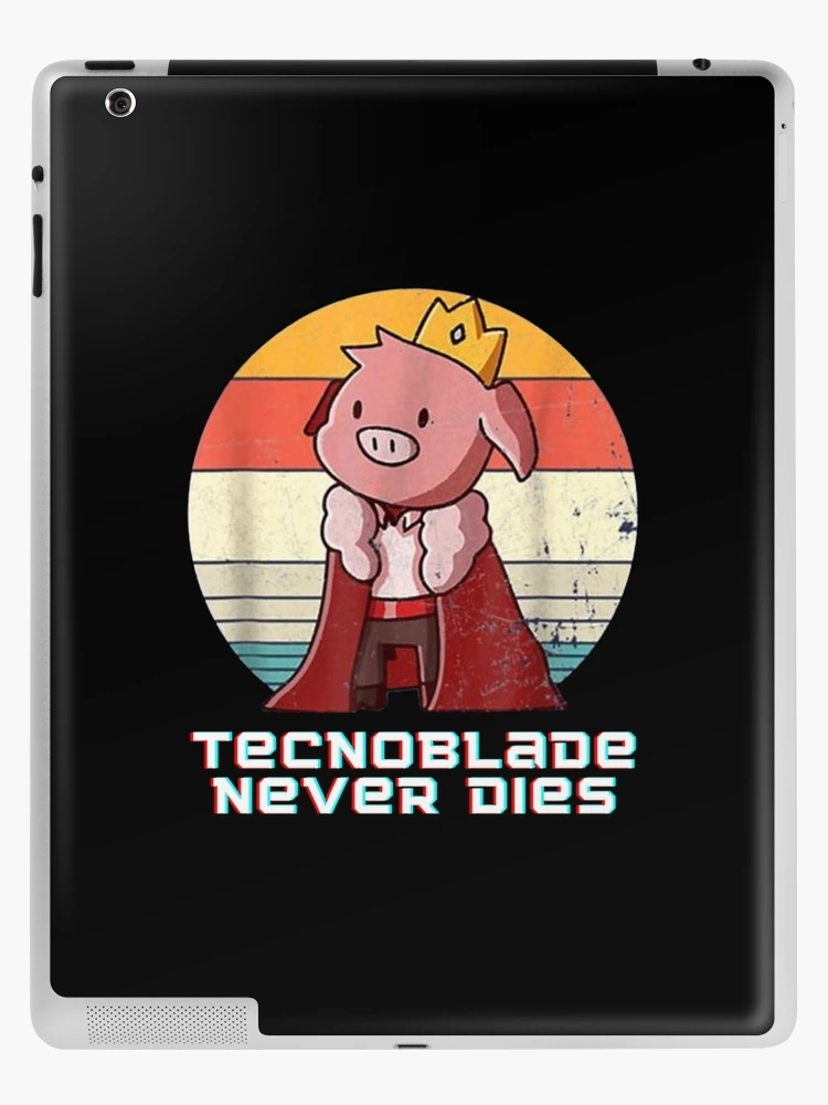 Technoblade Never Dies Crowned Pig Neon White Digital 