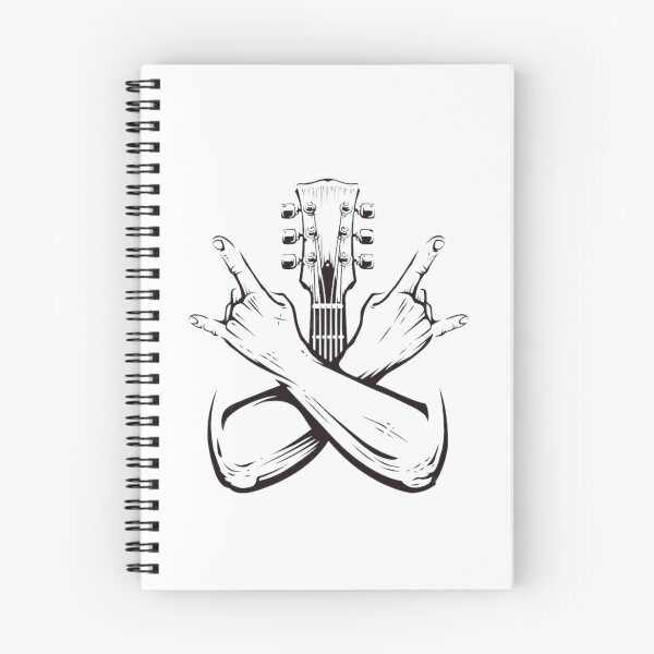 Item preview, Crossed hands sign rock n roll gesture with guitar designed and sold by viollart.