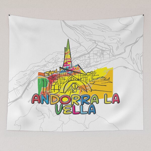 Item preview, Andorra la Vella, Andorra. Colorful Map Sign designed and sold by hebstreit.