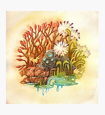 Teto and Baby Ohmu Watercolor Homage to Nausicaa Studio Ghibli Photographic Print