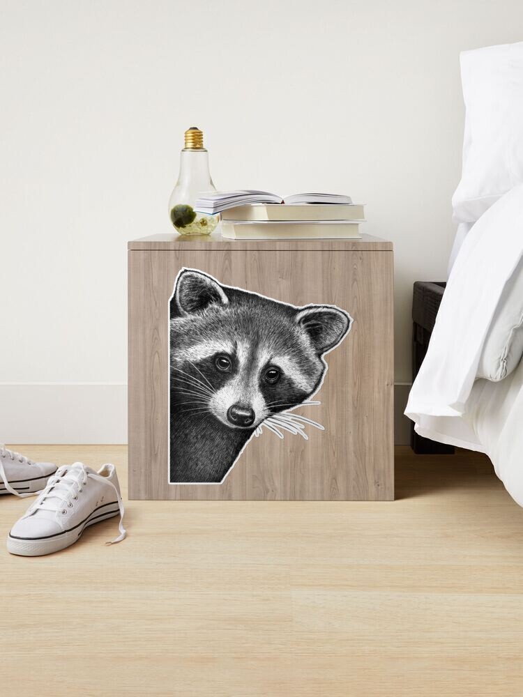 Raccoon Vinyl Waterproof Die Cut Sticker- 2.75 x 3.125 inch – Kristy  Guenther Art