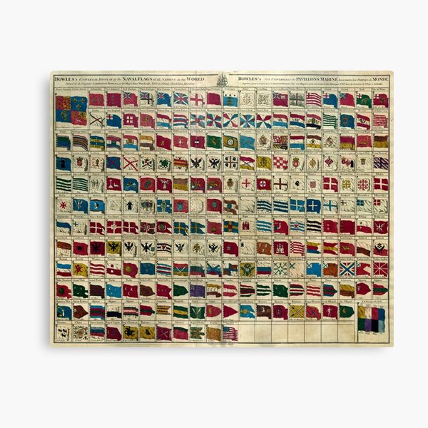 Vintage Naval Flags of The World Illustration Canvas Print