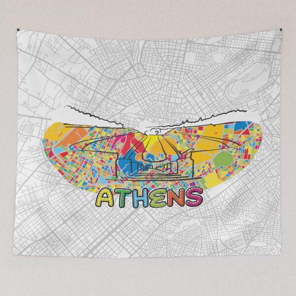 Item preview, Athens, Greece, Colorful Map Sign designed and sold by hebstreit.