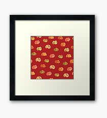 Pumpkin Pattern on Firebrick Framed Print