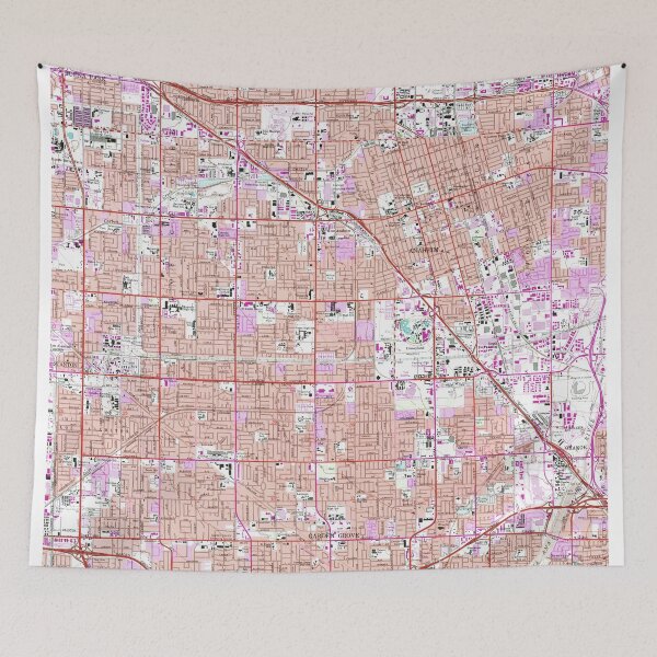 Item preview, Vintage Anaheim & Garden Grove CA Map (1965) designed and sold by BravuraMedia.