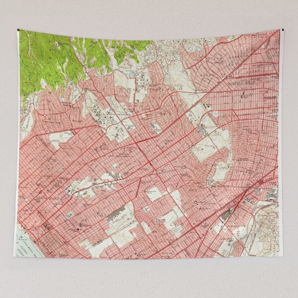 Item preview, Vintage Map of Beverly Hills California (1950) designed and sold by BravuraMedia.